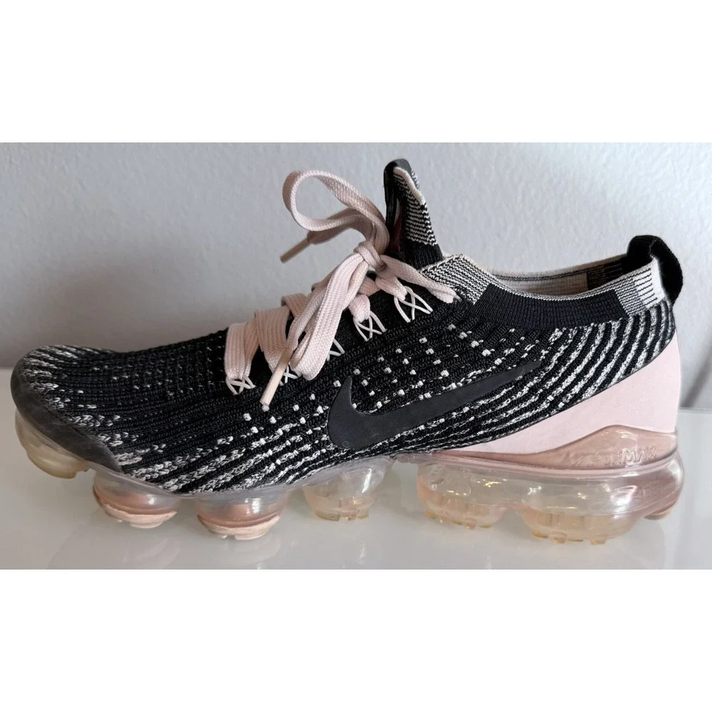 Nike Air VaporMax Flyknit 3 Black & Barely Rose | Women's Shoes (Size: 7)
